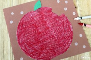 DIY Coffee Filter Apple Craft for Kids