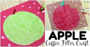 Easy and Fun Coffee Filter Apple Craft for Kids