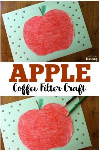 Get the kids ready for fall with this easy peasy coffee filter apple craft!