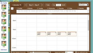 Homeschool Planet Weekly Calendar View
