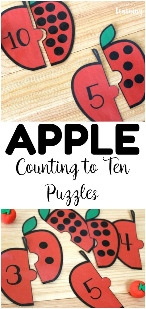 Practice counting to ten with these fun, apple-themed counting puzzles for kids! So fun for fall math centers!