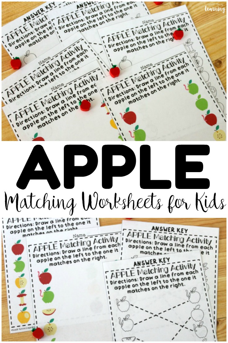These no prep apple matching worksheets for preschool are excellent for teaching the concept of same and different with a fun fall theme!
