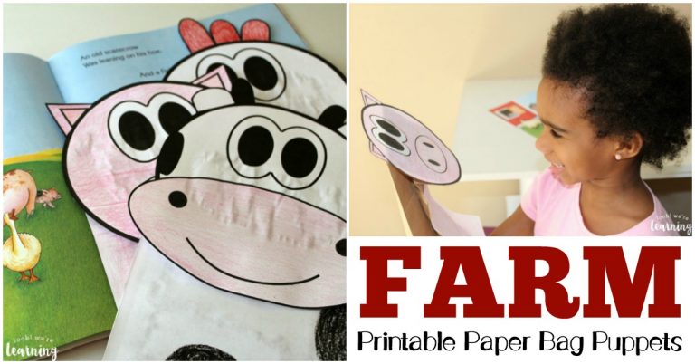 Super Cute Printable Farm Paper Bag Puppets - Look! We're Learning!