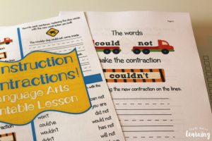Homeschool Printing Service - Construction Contractions Lesson