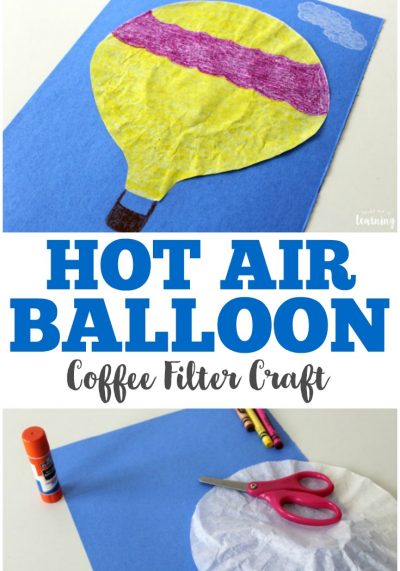 Make this simple coffee filter hot air balloon craft with the kids for some easy crafting fun!