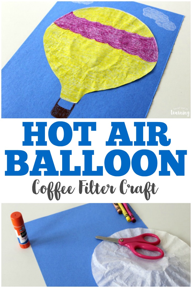 Make this simple coffee filter hot air balloon craft with the kids for some easy crafting fun!