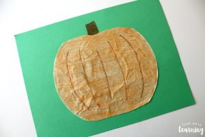 Making a Coffee Filter Pumpkin Craft