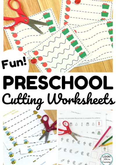 Pick up some of these fun preschool scissor skills worksheets featuring themes for the entire year!