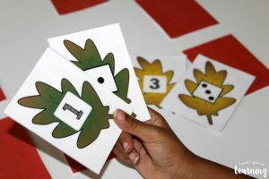 Practicing Preschool Math with a Fall Concentration Game