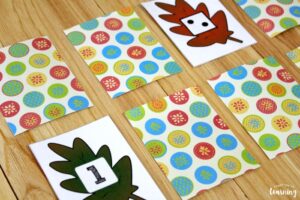 Printable Fall Counting Preschool Concentration Game
