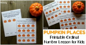 Printable Fall Ordinal Number Lesson for Kids