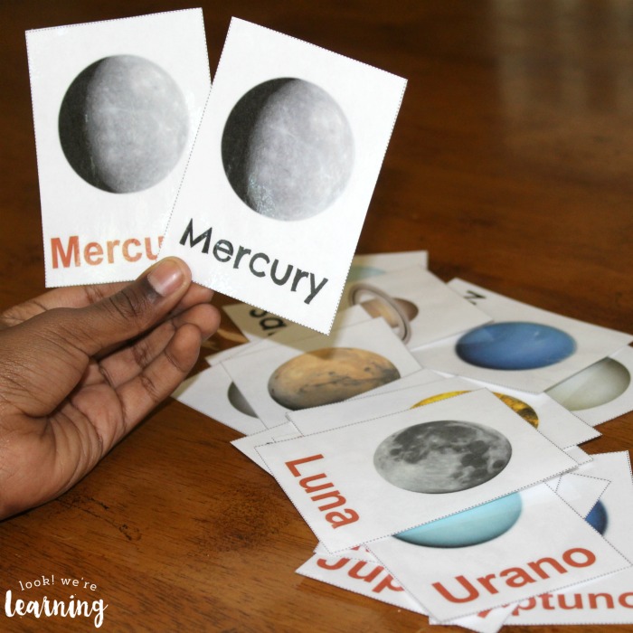 Printable Spanish Flashcards about the Solar System