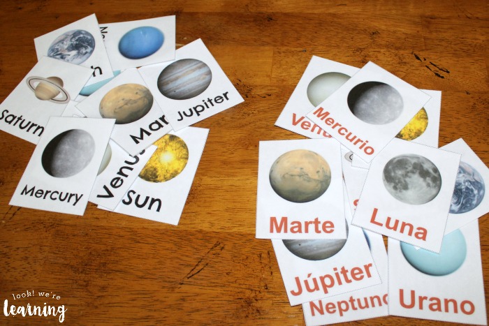 Printable Spanish Solar System Flashcards