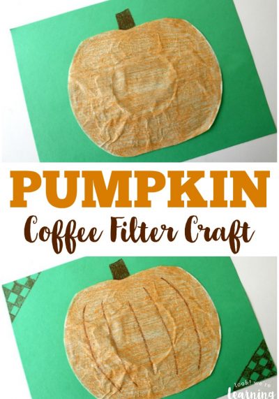 Share a simple fall craft with this easy coffee filter pumpkin craft the kids can make!
