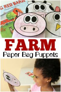 These adorable farm animal paper bag puppets are such a fun way to learn about barnyard animals with the kids!