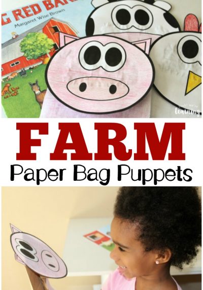These adorable farm animal paper bag puppets are such a fun way to learn about barnyard animals with the kids!