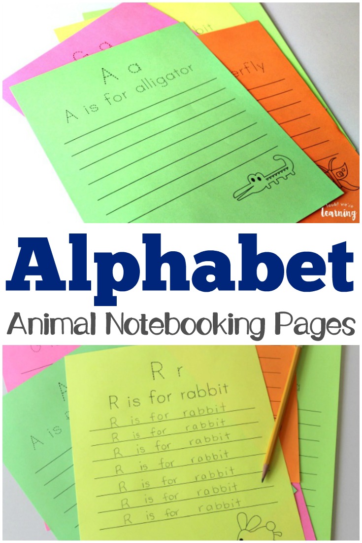These alphabet animal notebooking pages are a fun way to practice handwriting!