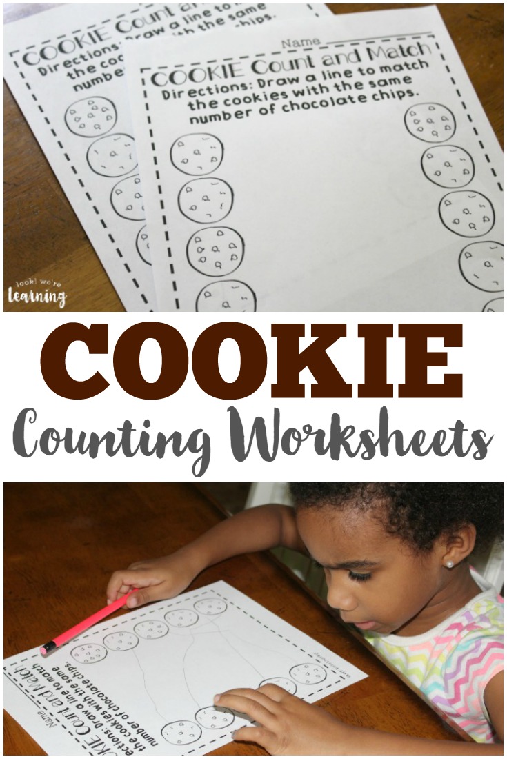 Use these cute cookie counting worksheets for preschool with your early learners!