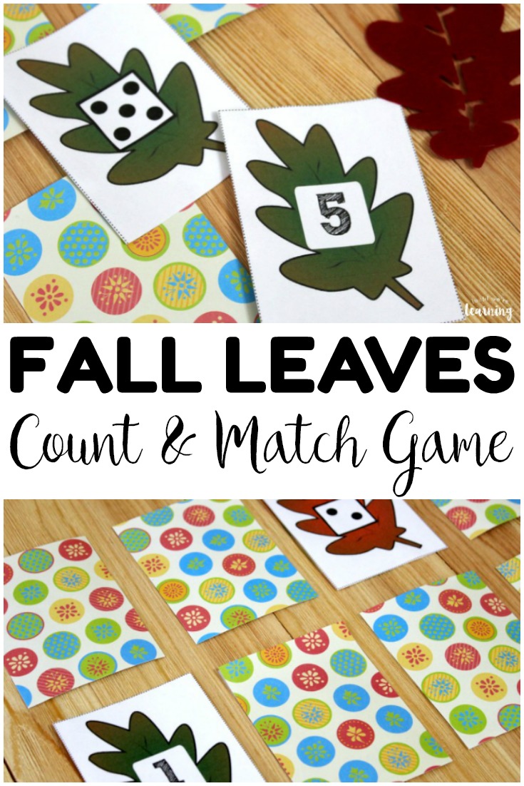 Use this fun fall leaves preschool concentration game to help little learners practice number skills and counting!