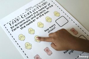Counting with Farm Preschool Worksheets