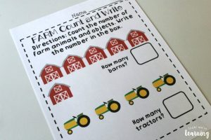 Farm Count and Write Preschool Worksheets