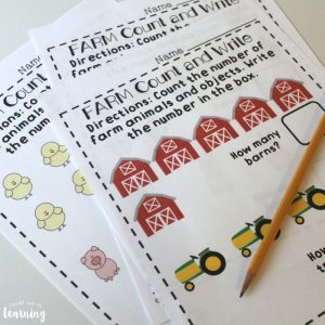Farm Fall Counting Worksheets