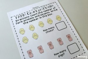 Farm Write and Counting Worksheets