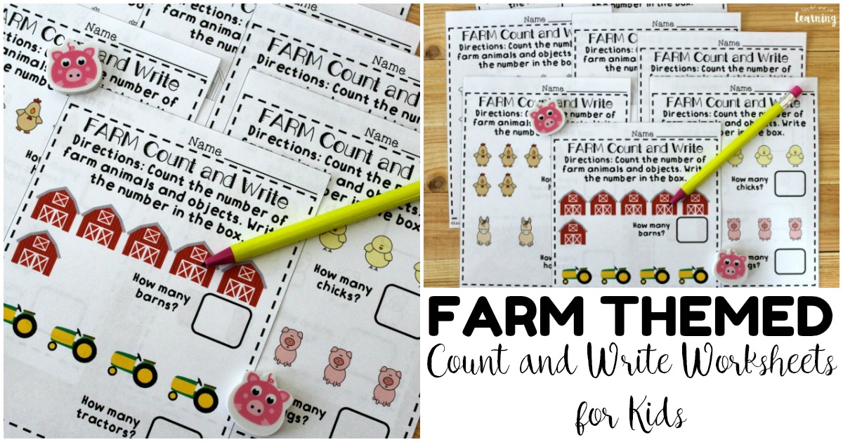 Fun Farm Fall Counting Worksheets for Preschoolers