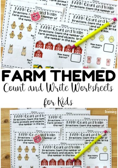 These no prep fall counting worksheets for preschoolers feature a fun farm theme! Use them for classwork or at math centers!