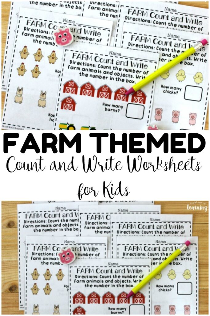 These no prep fall counting worksheets for preschoolers feature a fun farm theme! Use them for classwork or at math centers!