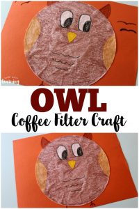 This cute coffee filter owl craft is a fun way to add art to a lesson about woodland animals!