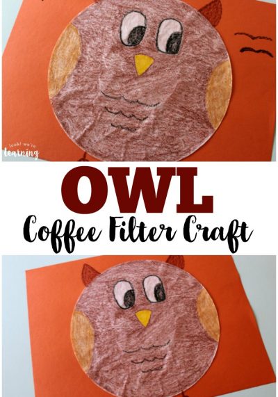This cute coffee filter owl craft is a fun way to add art to a lesson about woodland animals!