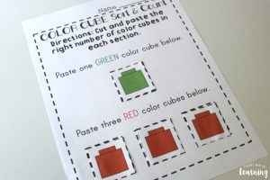 Color and Number Sorting Preschool Worksheets