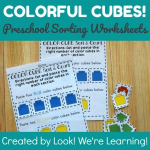 Colorful Cubes Preschool Worksheets