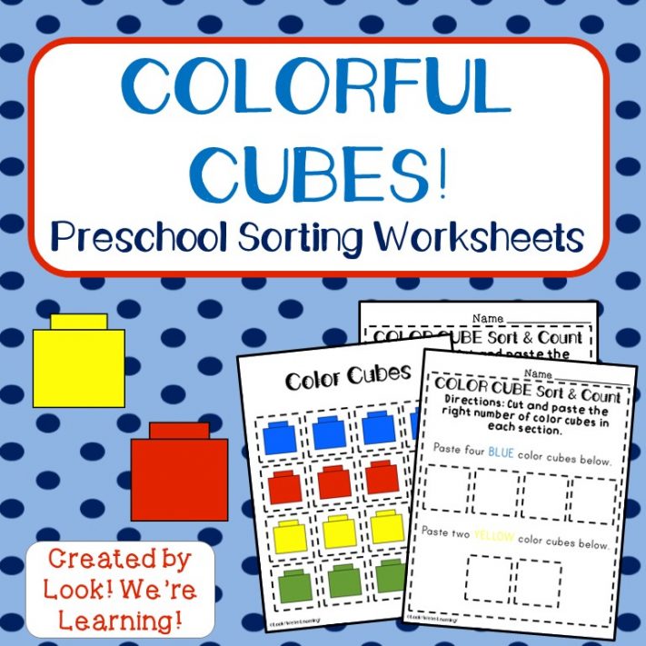 Colorful Cubes Sorting Worksheets - Look! We're Learning!
