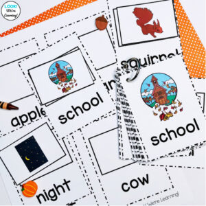 Fall Noun Sight Words Literacy Activity