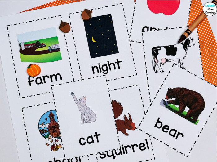 Fall Sight Words Flashcards for Kids