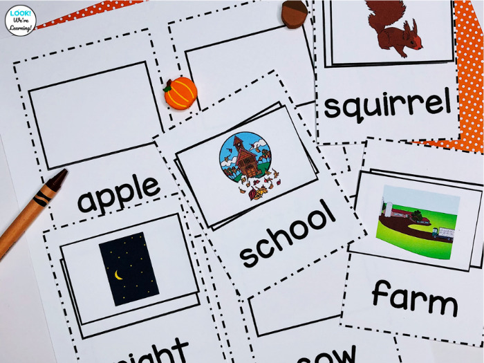 Fall Sight Words Matching Activity