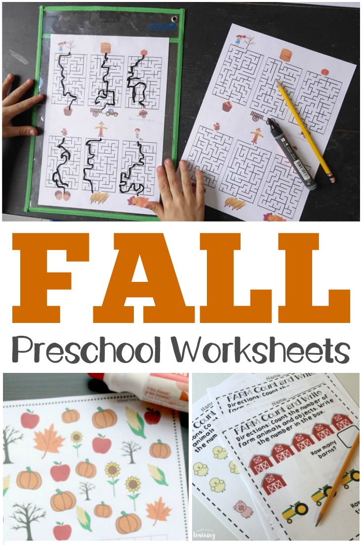 Make the most of autumn learning for your little one with these fall preschool worksheets!