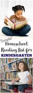 Share easy readers and fun stories with this simple kindergarten homeschool reading list!