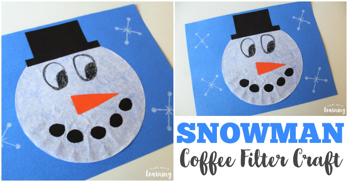Simple Coffee Filter Snowman Craft