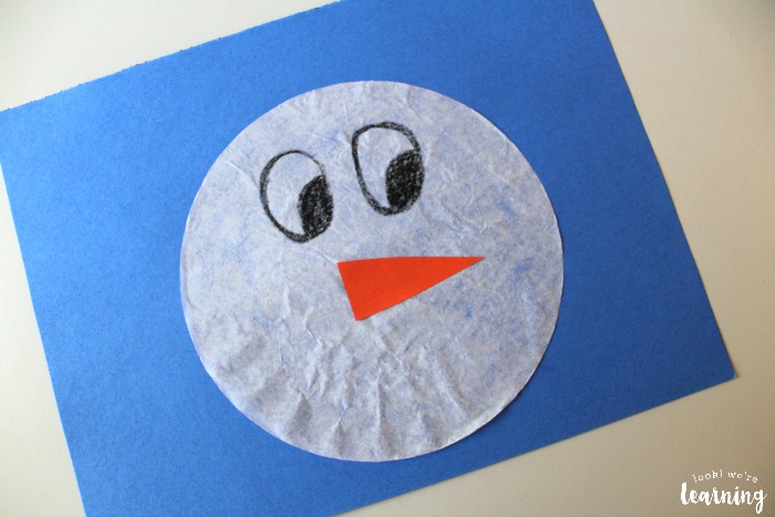 Coffee Filter Snowman Craft for Kids