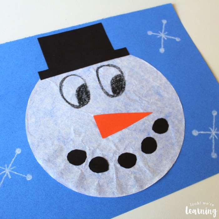 Easy Coffee Filter Snowman Craft Project