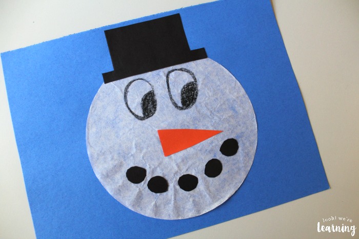Easy Coffee Filter Snowman Craft for Kids