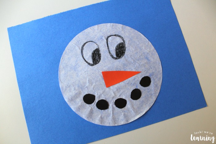 Easy Coffee Filter Snowman Craft
