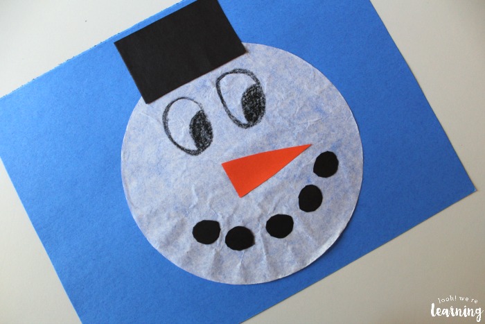 Making a Simple Coffee Filter Snowman Craft
