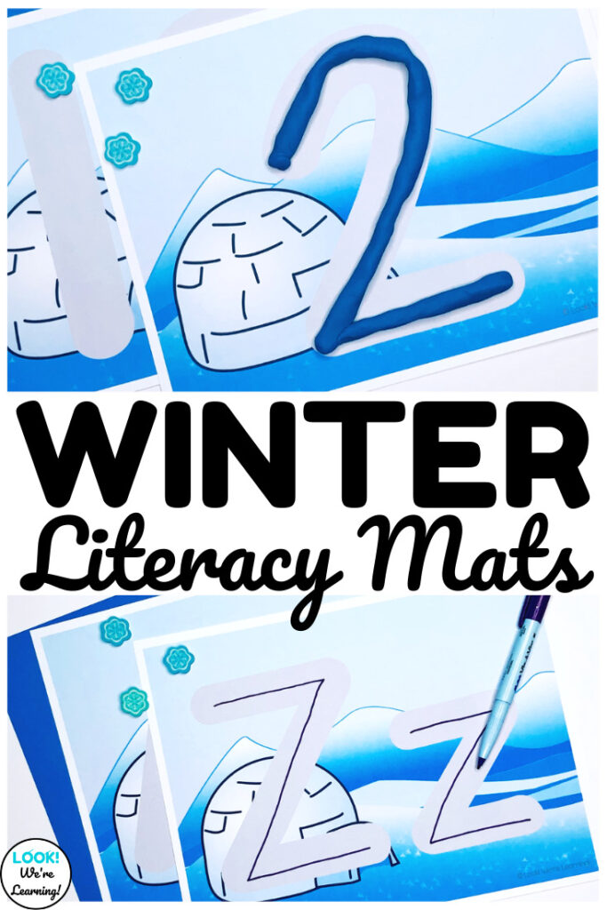These winter literacy mats are perfect for building literacy and fine motor skills during winter!