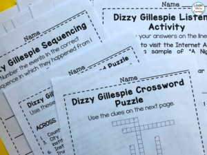 Black History Jazz Unit Comprehension Activities