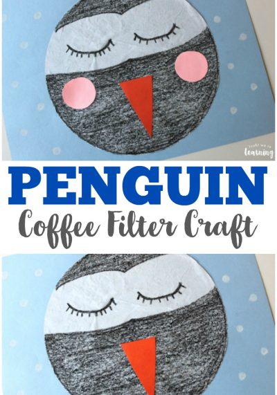 Make this easy and cute coffee filter penguin craft with the kids this winter!