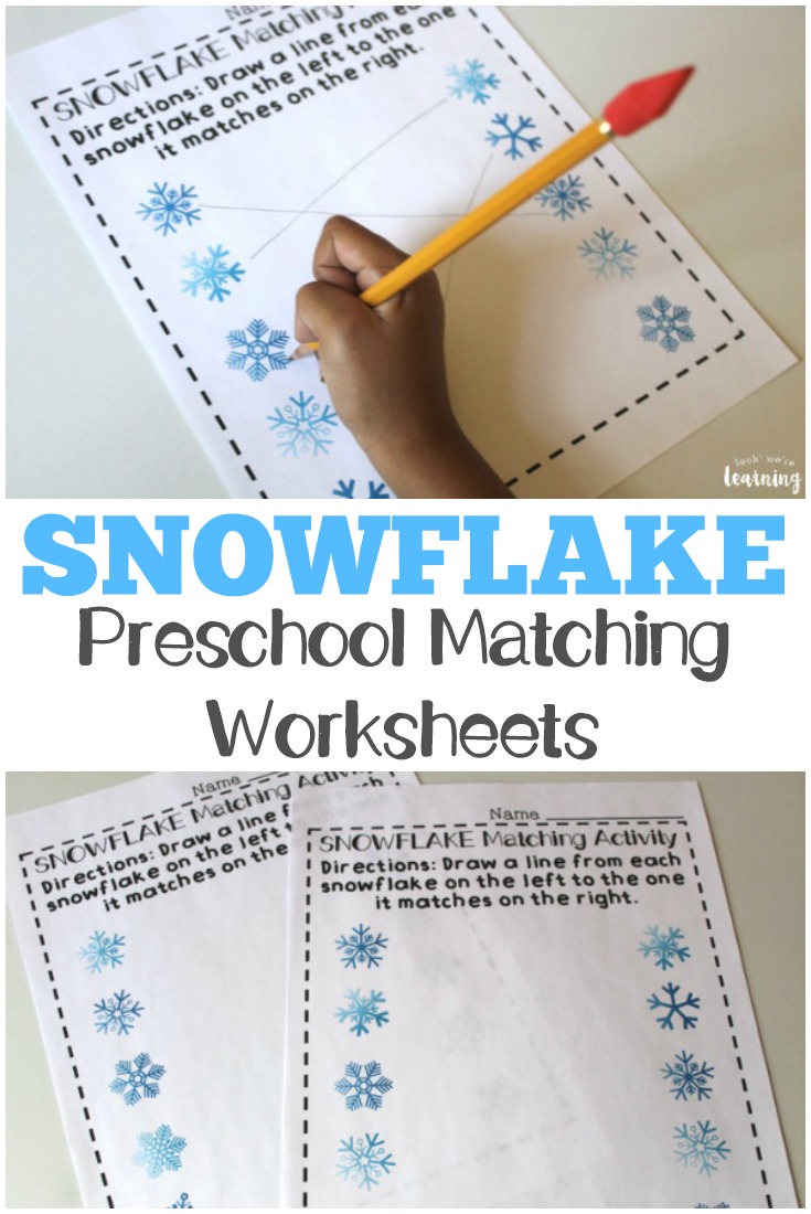Teach preschoolers to recognize same and different this winter with these snowflake preschool matching worksheets!